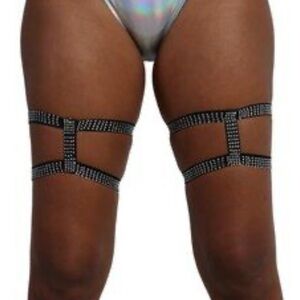 iHeartRaves Always Shine Ur Brightest Rhinestone Leg Garters